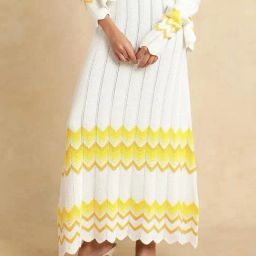 RAREISM Yellow Cotton Colourblocked Skirt-image-24
