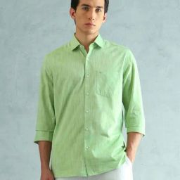 Arrow Green Cotton Slim Fit Shirt-picture-15
