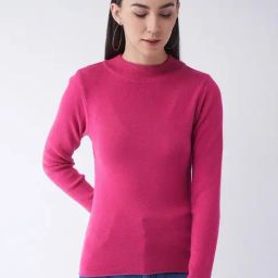 RVK Fuchsia Pink Slim Fit Sweater-image-55