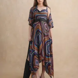 RAREISM Multi Viscose Printed Sleeveless Dress-image-7