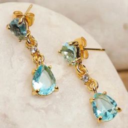 Sohi Gold Plated Party Designer Stone Drop Earrings-8