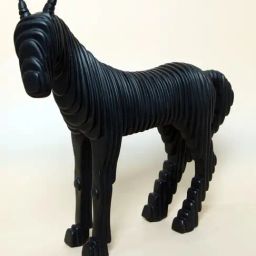 Smokey Cocktail Black Resin Artistic 3D Horse Sculpture-image-50