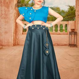 LIZUL Girls Mirror Work Ready to Wear Lehenga &-image-78