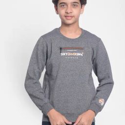 Crimsoune Club Kids Dark Grey Printed Full Sleeves Sweatshirt-image-57