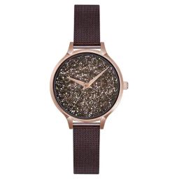 OBAKU V238LXVNMN Stjerner-Walnut Analog Watch for Women-image-24