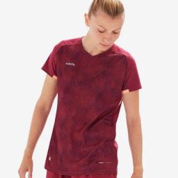 KIPSTA By Decathlon Maroon Plain Football Jersey-image-60