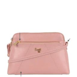 Baggit Manta Pink PU Textured Sling Handbag-image-6