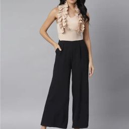 KASSUALLY Beige & Black Maxi Jumpsuit-image-29