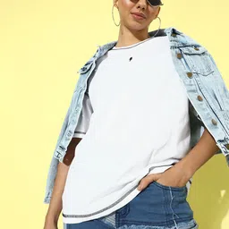 Stormborn Women Oversized Drop-Shoulder Sleeves Pure Cotton T-shirt-picture-7