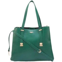 Globus Forest Green Textured Medium Handbag-18