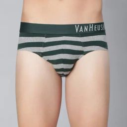 Van Heusen Innerwear Green Cotton Regular Fit Striped Briefs-image-39