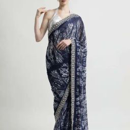 Jaipur Kurti Blue Embroidered Saree With Unstitched Blouse-image-79