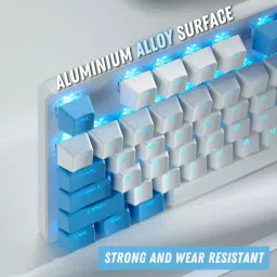 Rapoo V500 PRO White Cerulean Color Backlit Mechanical Gaming Keyboard image 2
