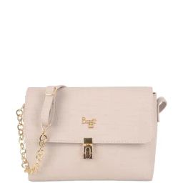 Baggit Sophia Beige PU Textured Sling Handbag-image-1