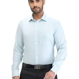 Park Avenue Green Regular Fit Striped Shirt-picture-23