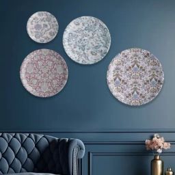 Nestroots Ethnic Floral Multicolor Porcelain Wall Plate-37