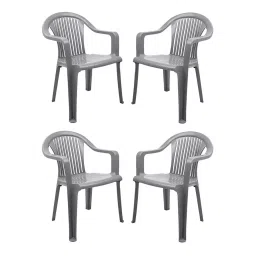 Italica Premium Stackable Plastic Arm Chair 9201 (Silver Grey, Set Of 4)-picture-26