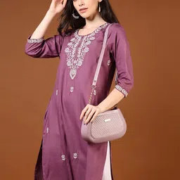 V-Mart Women Floral Embroidered Daily Straight Kurtas-picture-30