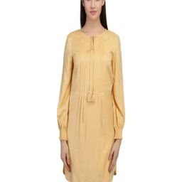 DODO & MOA Beige Cotton Regular Fit A Line Dress-image-66