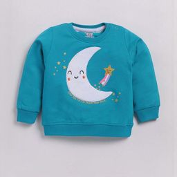 Hopscotch Girls Blue Cotton Sweatshirts-picture-19