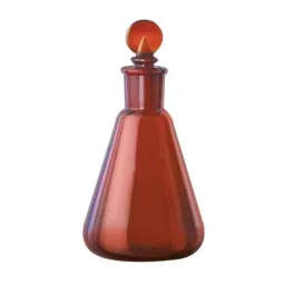 Abgil 250ml Borosilicate Glass Amber Color Narrow Mouth Conical Erlenmeyer Flask with Interchangeable Stopper ABG1458-23