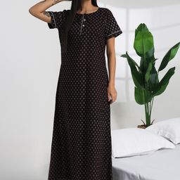 Bannos Swagger Ethnic Motifs Printed Maxi Nightdress-image-72