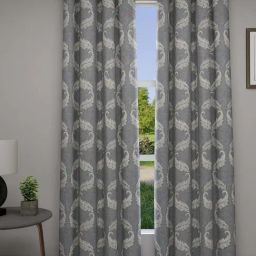 GM New Classics Grey Polyester 7 Ft. Door Curtain - Set of 2-16