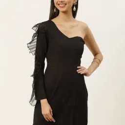 DODO & MOA Black One-shoulder Dress-image-72