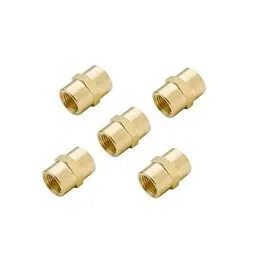 Merababa Brass Coupling 1/8" Female x 1/8" Female (NPT Thread) for Pipe Fittings (Pack of 5)-image-74