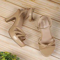 Iconics Women's Beige Ankle Strap Sandals-picture-36