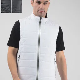 Numero Uno Men Reversible Puffer Jacket with Patchwork-image-1