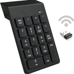 ruhza Wireless Numeric Keyboard, WiFi Silent Number Pad Portable Numeric Keypad Keyboard with Mini USB Receiver Num Pad for Laptop Notebook, Desktop PC Computer Compatible with All image 1