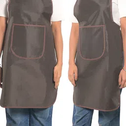 Kuber Industries 2-Pcs Brown Waterproof Apron With Center Pocket-46