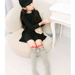 Flaunt Chic Knee Length Cat Eye Socks - Grey-image-27