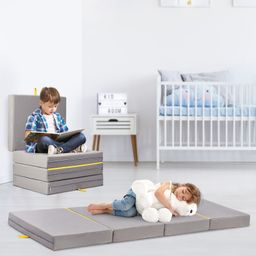 Pine Kids Classic Four Fold Sofa Cum Mattress - Grey-image-48