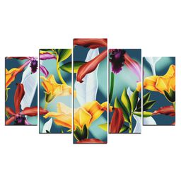 WENS Floral 5 Pieces Laminated Wall Art Panels  -Multicolor-image-18