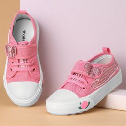 Cute Walk by Babyhug Velcro Closure Sequin Detailed Casual Shoes - Fuschia-image-16