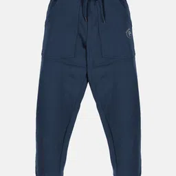 Kiddopanti Brand Name Placement Printed Fleece Track Pant - Navy Blue-picture-25