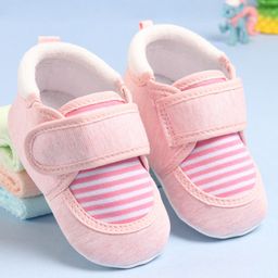 Babyoye Booties with Velcro Closure Striped  -  Pink-image-60