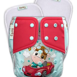 Deedry Premium Leakage Proof Reusable Cloth Diaper with Quick Dry Ultra Thin pads|Freesize (5-18kg) ,Rash Free, for Kids 3 months-3 Yrs|Stay Dry & Lasts up to 3Hrs (Blue Red)-15