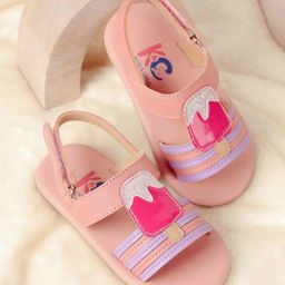 Kicks & Crawl Candy Detailed Velcro Closure Sandals - Pink-image-26
