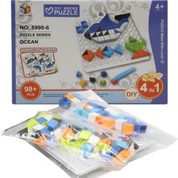 AKN TOYS 98pcs Diy 4 Iin 1 Building Block Puzzle Series - Building Blocks With Mat Puzzle for Kids Learning and Educational Toys for Kids|boystoddlers Pack of 1-10