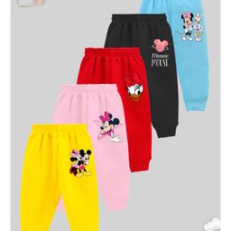 KUCHIPOO Featuring Mickey & Friends Pack Of 5 Character Printed Track Pants  -Yellow Pink Red Black & Blue-image-84