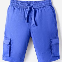 Pine Kids Cotton Woven Knee Length Solid Color Shorts - Royal Blue-image-80