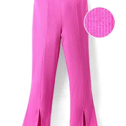 Pine Kids Cotton Lycra Knit Full Length Solid Leggings - Fuchsia-picture-29