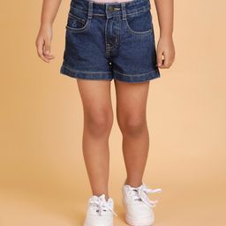 Tales & Stories Denim Mild Washed Shorts - Dark Blue-image-93