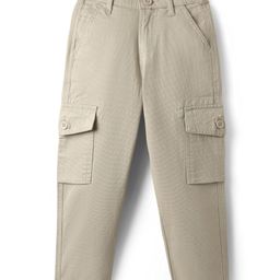 Pine Kids Cotton Woven Full Length Solid Color Trousers - Beige-picture-27