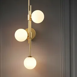 KINIS Gold-Toned & White Spherical Shaped Wall Lamp-image-95