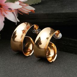 Stoln Gold-Plated Contemporary Hoop Earrings-21