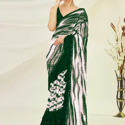 limtd Tie And Dye Pure Georgette Block Print Ready to Wear Saree-picture-10